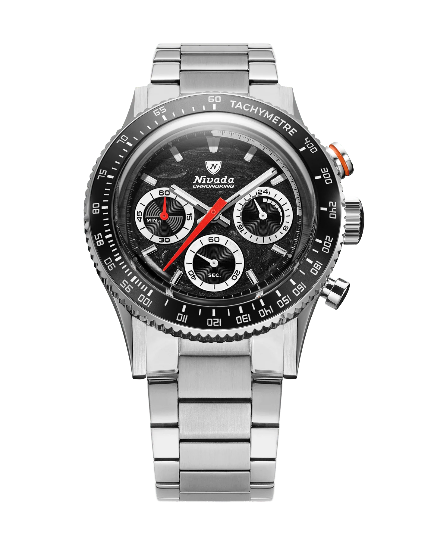 Nivada Grenchen Chronoking Meca Quartz Racing Black Flat Link