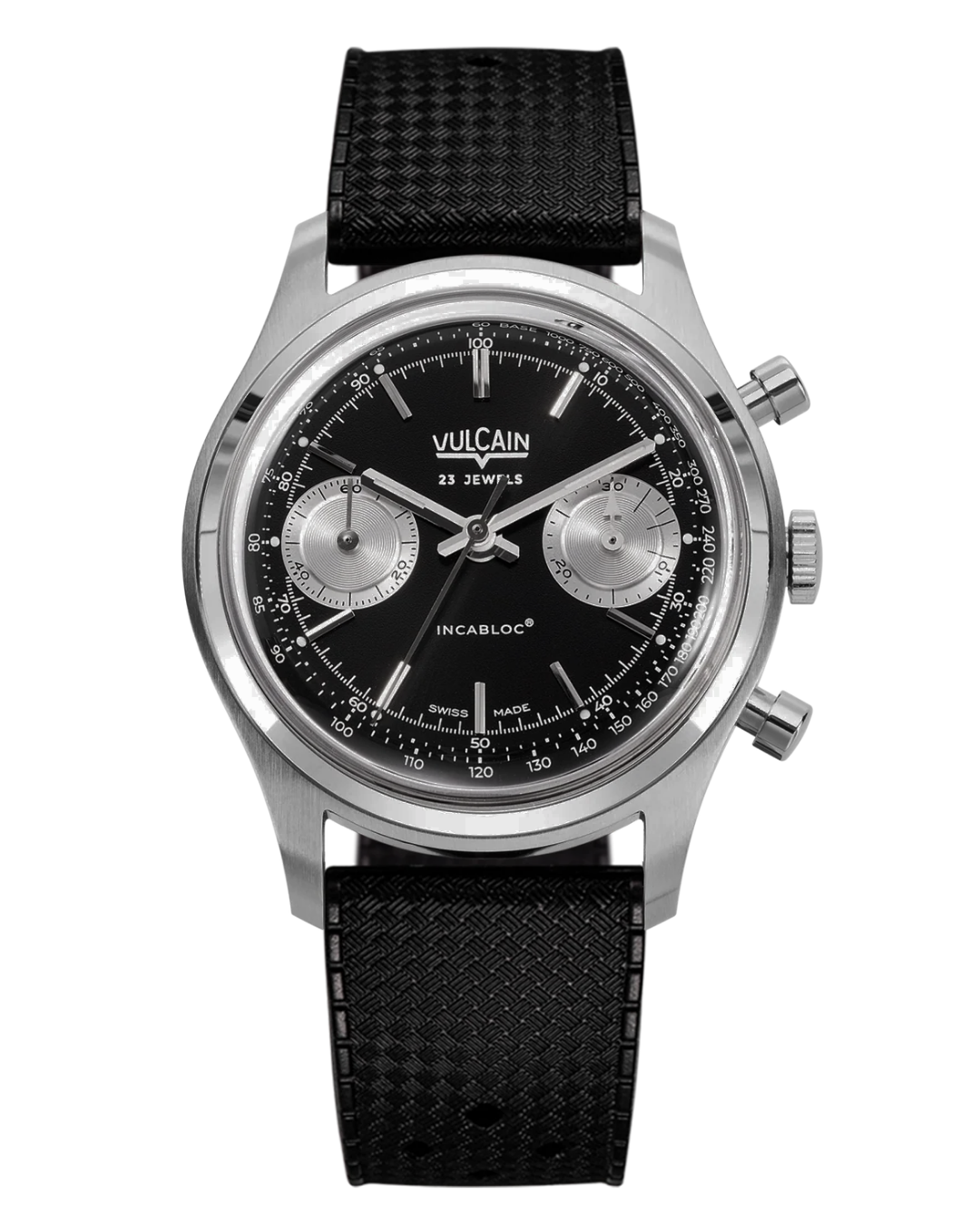 Vulcain Chronograph 70's Black & Silver 640109A00.BAR200 Mekanik