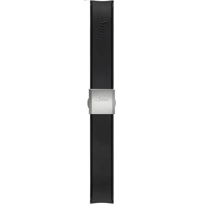 Sinn U50 Siyah Silikon Kayış (Paslanmaz Çelik Kelebek Klipsli) - 20 mm