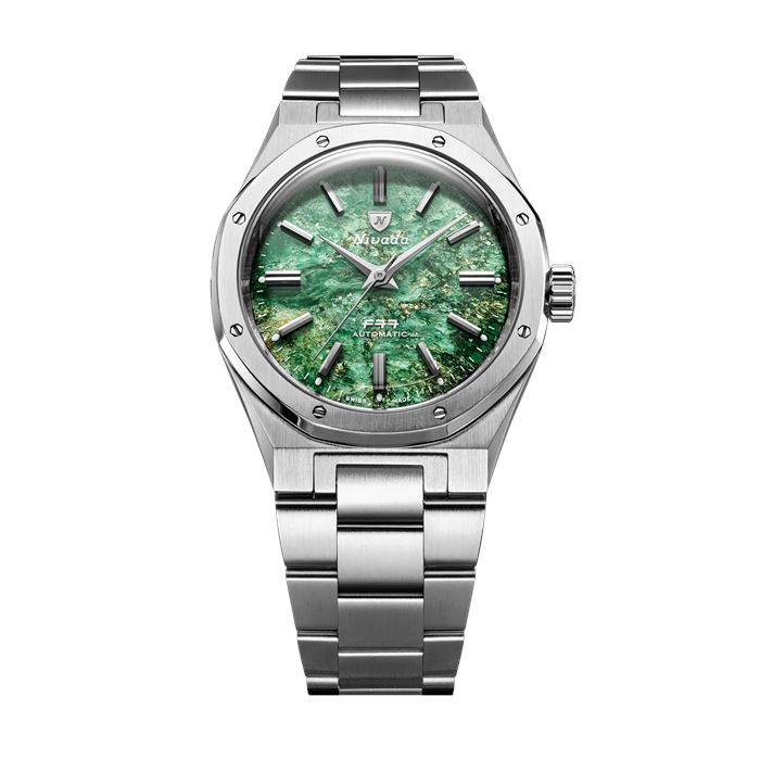ケイ　ルビー Nivada Grenchen F77 Green Aventurine MK2 38mm 68053A77 Otomatik