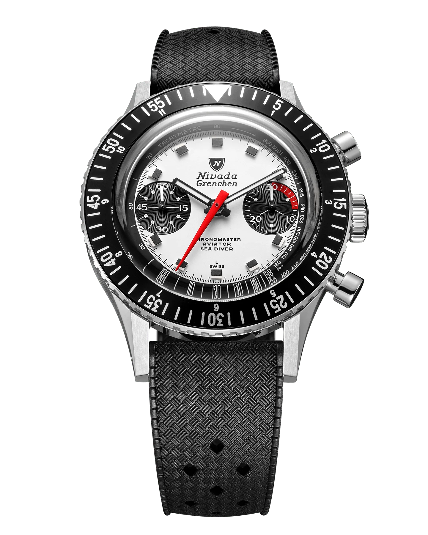Nivada Grenchen Chronomaster Panda 41mm Otomatik Kronograf Erkek
