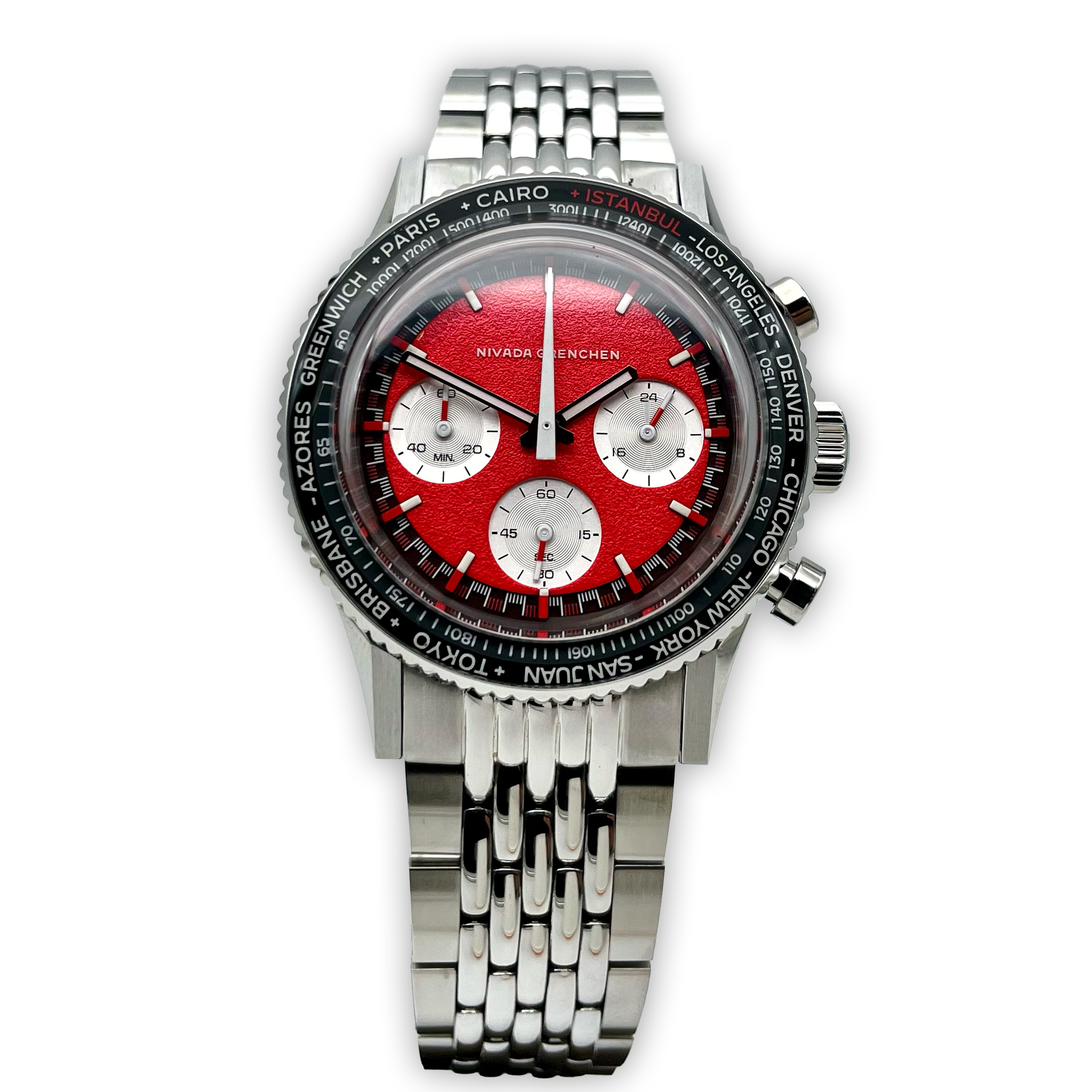 Nivada Grenchen Chronoking Abt Saat Limited Edition 87047Q04 Meca