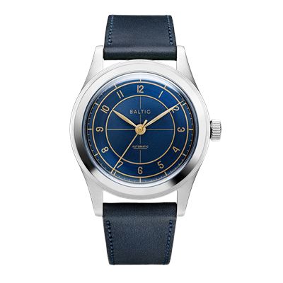 Baltic HMS 002 Blue Gilt - Stitched Navy HMS12TBLUG36 Otomatik Erkek Kol Saati
