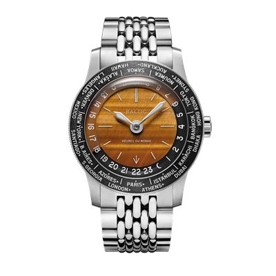 Baltic Heures du Monde Worldtimer Tiger Eye Otomatik Erkek Kol Saati