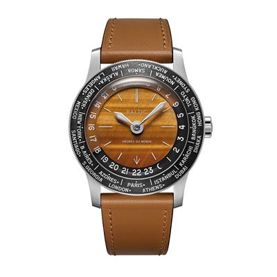 Baltic Heures du Monde Worldtimer Tiger Eye Otomatik Erkek Kol Saati