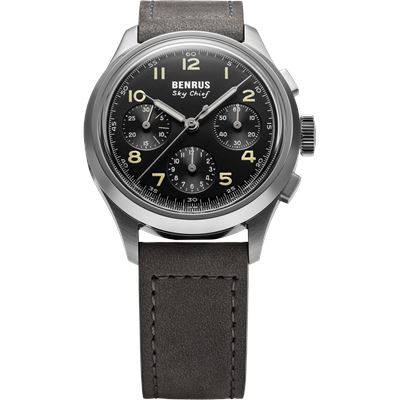 Benrus Sky Chief SKY-SS-B-036-01 Otomatik Kronograf Erkek Kol Saati
