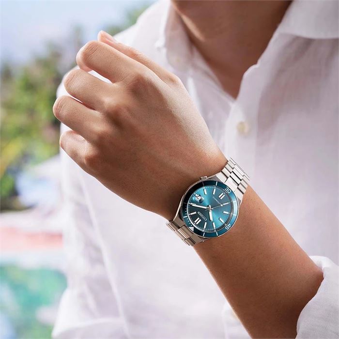 Citizen Tsuyosa Shore Ice Blue NJ0231-56L Otomatik Erkek Kol Saati