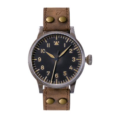 Laco Pilot Watch Original Memmingen Erbstück [Double AR Coated + Top-Grade&Decorated Caliber+ Engraved] Kurmalı Erkek Kol Saati