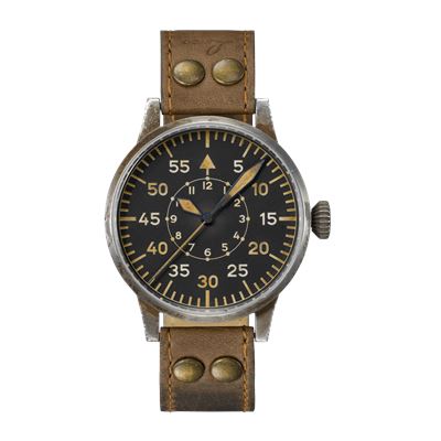 Laco Pilot Watch Original Kempten Erbstück 862097.TOP [Top Grade + Decorated Caliber + Engraved] Mekanik Erkek Kol Saati