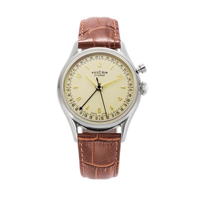 Vulcain Cricket Classique 36 mm Eggshell Sapphire Caseback Mekanik Alarm Erkek Kol Saati