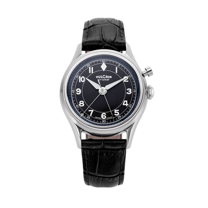 Vulcain Cricket Classique 36 mm Black - White/Blue Sapphire