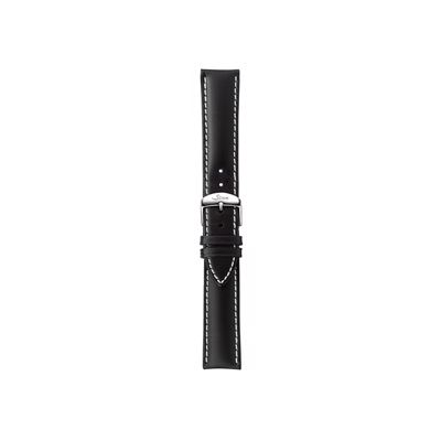 Sinn Russia Beyaz Dikişli Siyah Deri Kayış - 20 mm