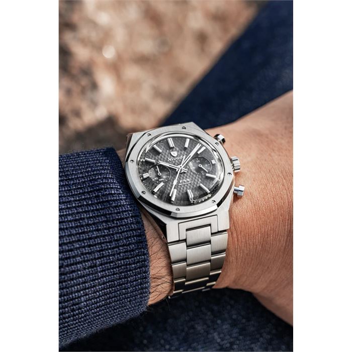 Nivada Grenchen F77 Chrono Mecaquartz Grey MK2 68001Q77 Erkek Kol