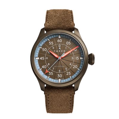 Farer Pilot Series II Barnwell (Kahverengi Süet Deri Kayış) Otomatik Erkek Kol Saati