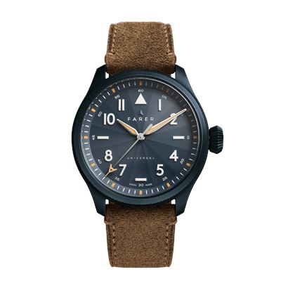 Farer Pilot Series II Curtis (Kahverengi Süet Deri Kayış) Otomatik Erkek Kol Saati