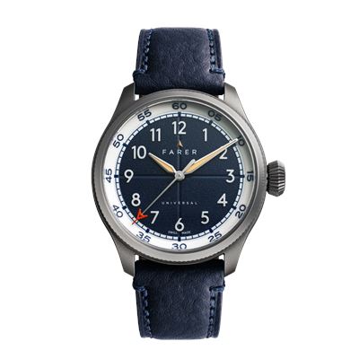 Farer Pilot Series II Hevlet (Lacivert Deri Kayış) Otomatik Erkek Kol Saati