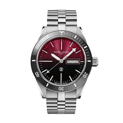 Favre Leuba Deep Raider Day Date Burgundy Otomatik Erkek Kol Saati