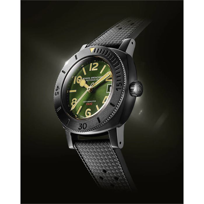 Nivada Grenchen Depthmaster Numerals Black & Green 14135A01
