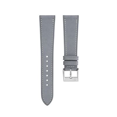 Delugs Nubuck Slim Açık Gri Deri Kayış - 20 mm
