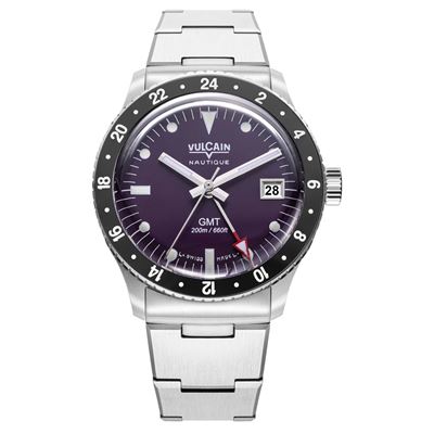 Vulcain Skindiver Nautique GMT Purple BAR200 Limitli Üretim Otomatik Erkek Kol Saati