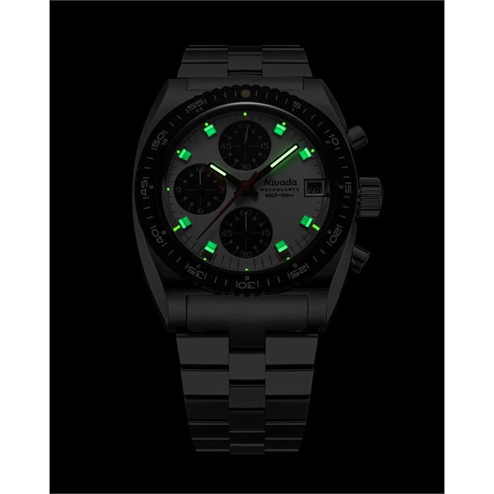 Nivada Grenchen Autochron Panda Mecaquartz Chronograph 77006Q45