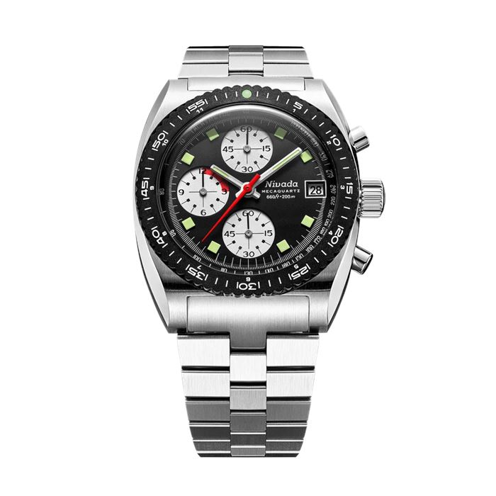 Popo様 Nivada Grenchen Autochron Reverse Panda Mecaquartz Chronograph