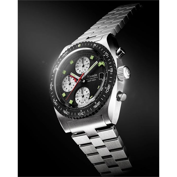Nivada Grenchen Autochron Reverse Panda Mecaquartz Chronograph