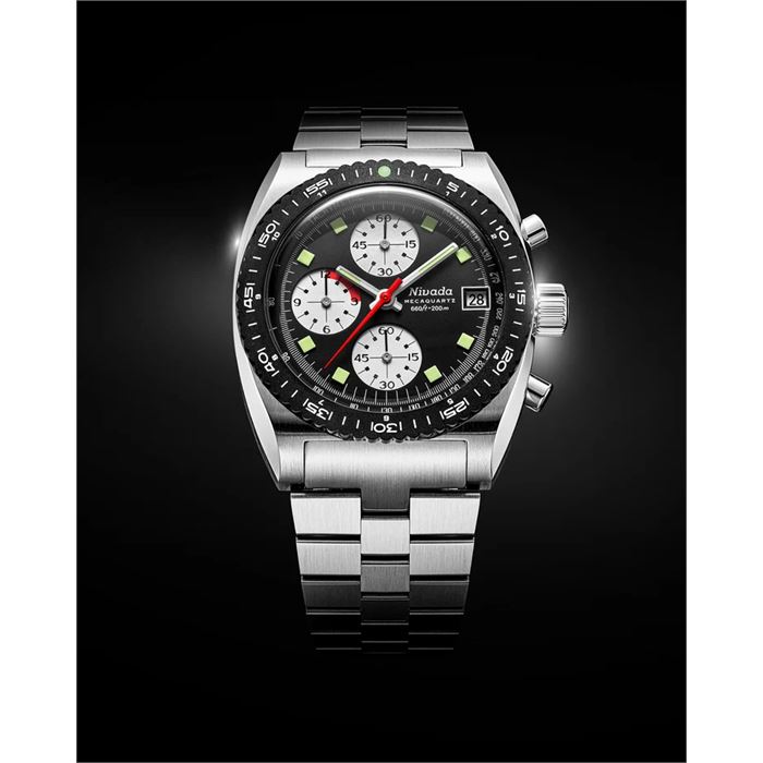 Popo様 Nivada Grenchen Autochron Reverse Panda Mecaquartz Chronograph